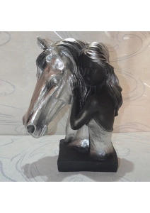 At ve Kız Heykeli Dekoratif Ev ve Ofis Hediyesi